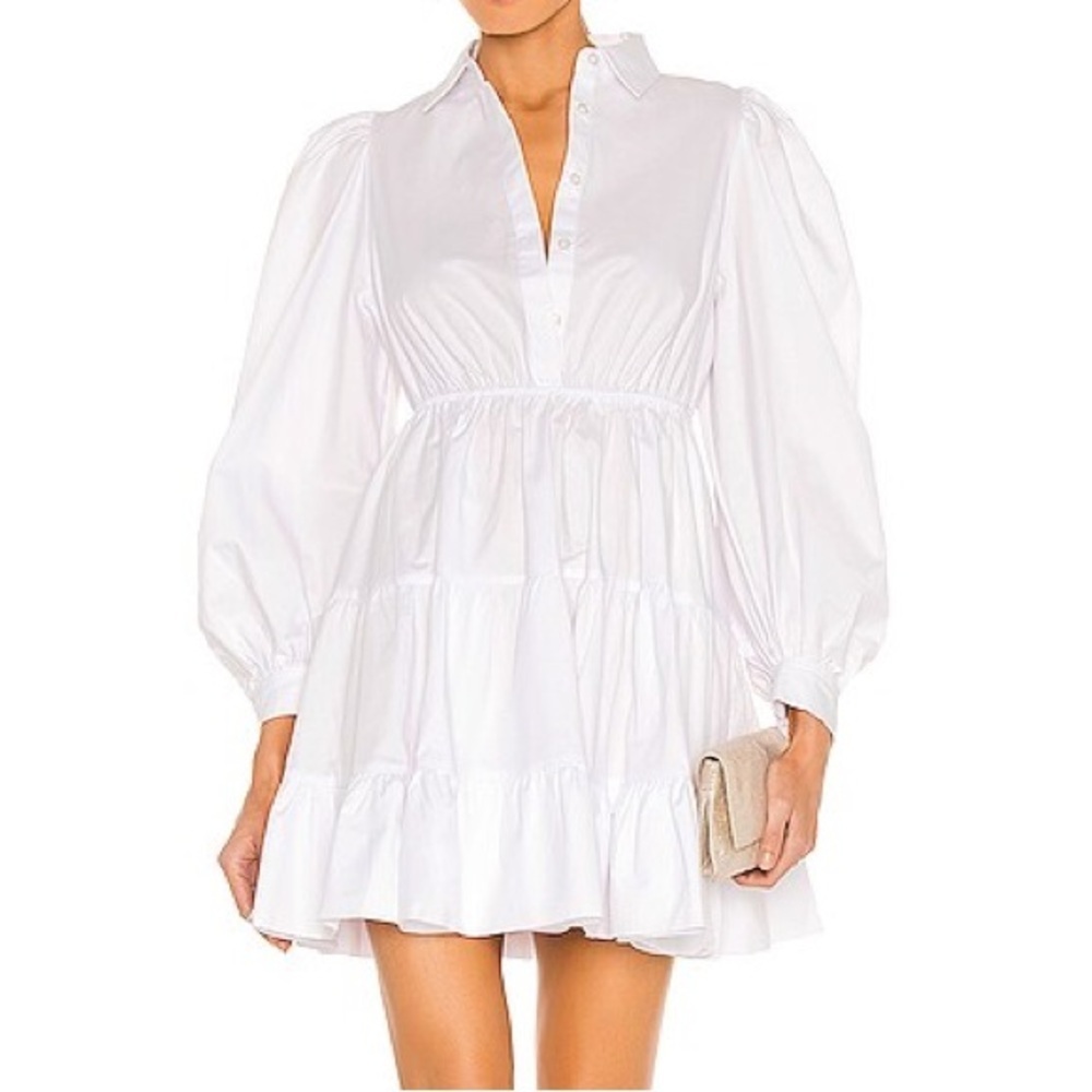 Bardot White Mini Poplin Dress Size US 8